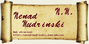 Nenad Mudrinski vizit kartica